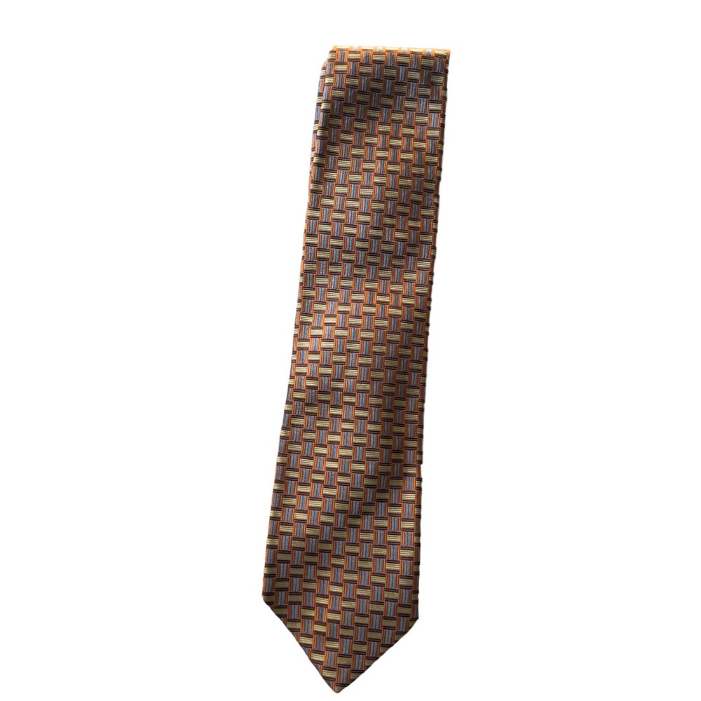 Paul Stuart Multicolored Print Silk Tie - image 3